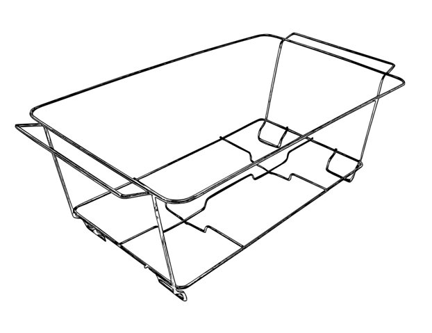 3 Griglie Porta-teglia Per Buffet Party Essentials Elegance - Cromate, 61x20x30 Cm, Maniglie, Per Catering