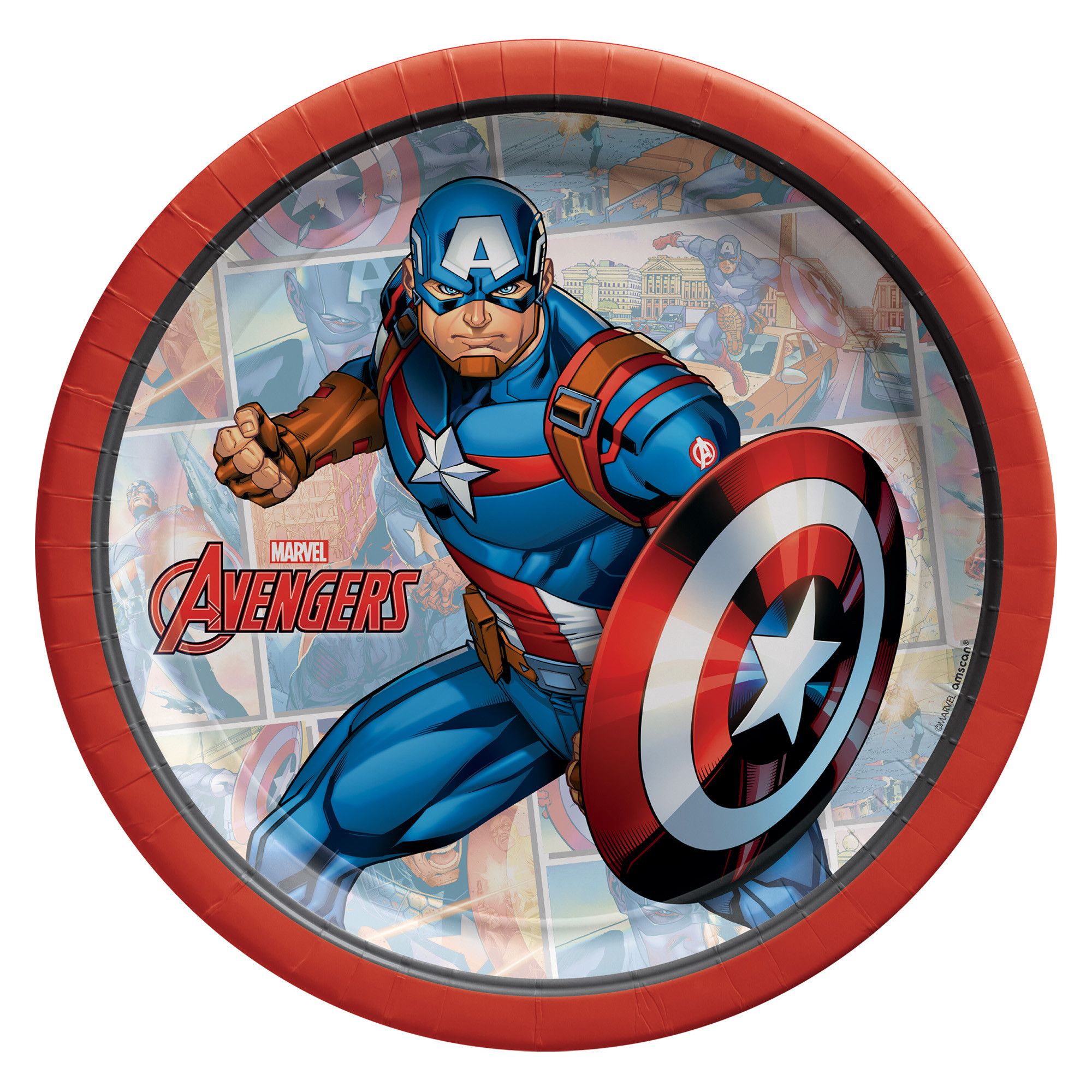 Captain America 7 Round Plates - 8 ct.