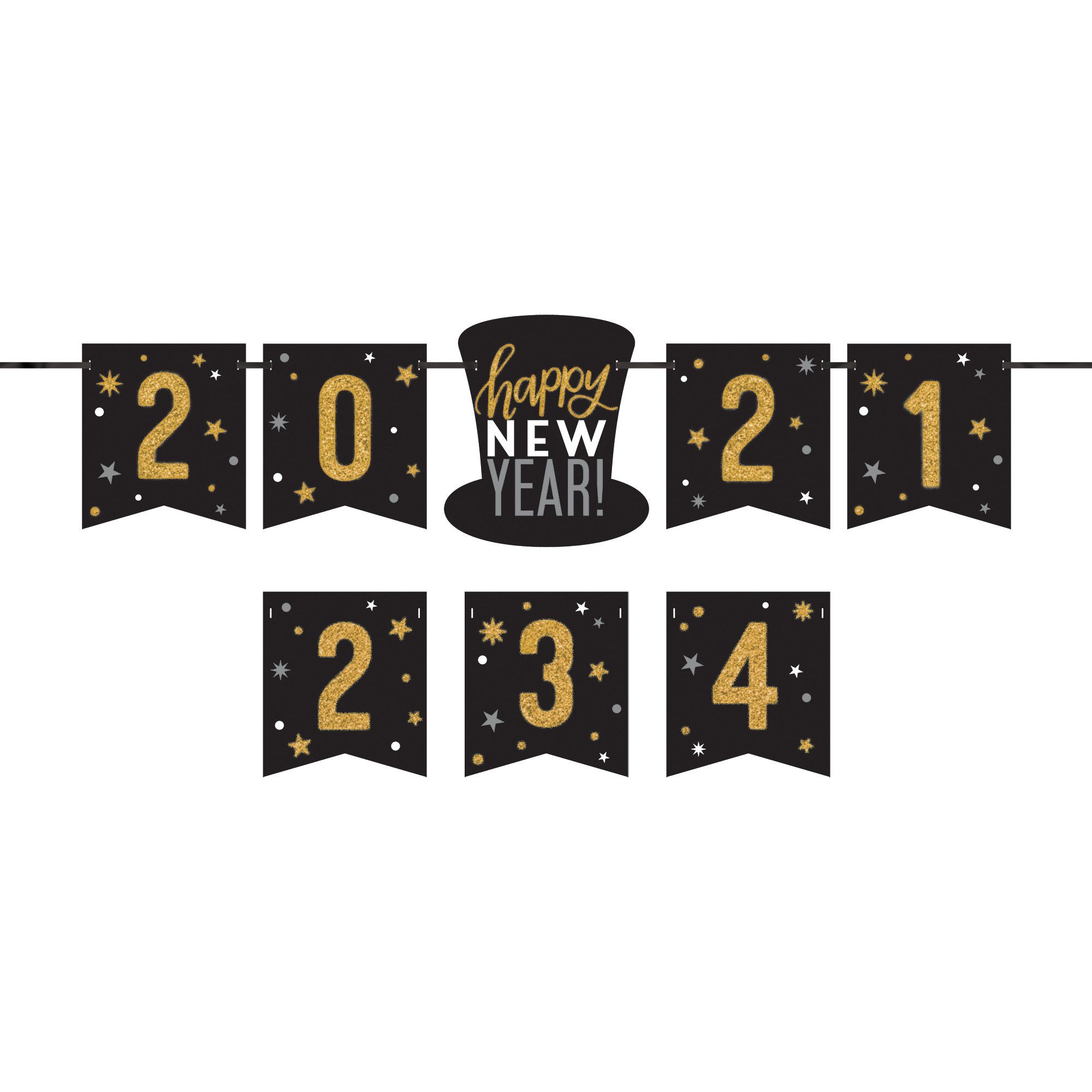 Happy New Year Personalized Letter Banner Kit (20212024)
